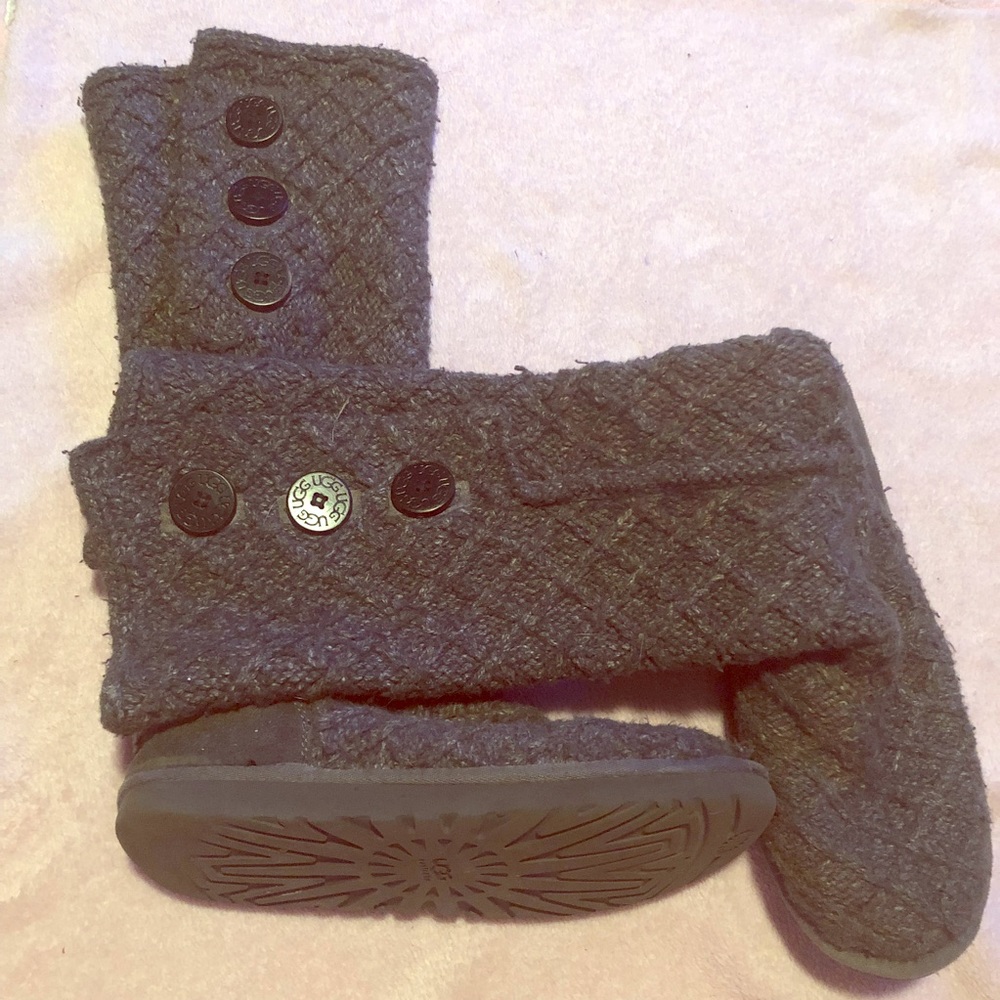 UGG AUSTRALIA: HEATHER GREY KNEE HIGH BOOTS